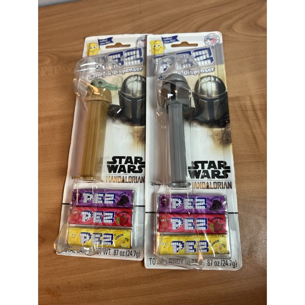 Star Wars PEZ Dispenser Mandalorian The Child Grogu Yoda Set Of 2 Exp 11/4/26